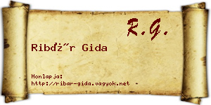 Ribár Gida névjegykártya